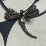 Sterling Silver .925 Dragonfly Charm Necklace | Black Cord Chain | Whimsical Photo 8