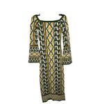 MISA Los Angeles  Geometric Print Off Shoulder Long Sleeve Knit Maxi Dress XS Photo 3