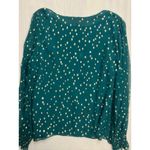 Lilly Pulitzer  Emerald Green Metallic Dot Silk Blend Long Sleeve Blouse Top XL Photo 8