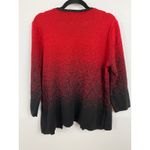 Alfred Dunner  Women's Size M Red Black Ombre Sparkle Cardigan Sweater Photo 5