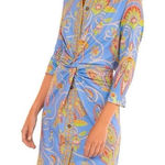 Gretchen Scott Twist and Shout Blue Plume Stretch Sheath Dress Size SMALL Photo 0