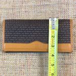 TED LAPIDUS Leather Monogramed Hinged Full Length Wallet Clutch Engraved Clasp Photo 6