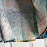 Blue and Orange Skater Mini Skirt Resort Wear Made in Brazil Size 10 Photo 3