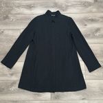 Eileen Fisher Stand Up Collar Waffle Knit Long Dress Jacket Black Size Large Photo 4