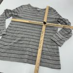 J.Jill Top Womens Small Grey Striped Textured Patch Pocket Knit Tunic Cotton Photo 8