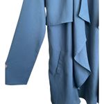 Emelia‎ Women Jacket S Blue Waterfall Open Front Draped Cardigan Capsule Office Photo 4