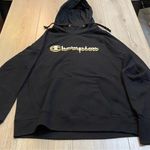 Champion  Black Hoodie with Gold Logo sweater sweatshirt top Photo 0
