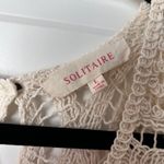 Solitaire  Crochet Puff Sleeve Top Ivory L Photo 1