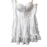 ADEIRLINA‎ Fragrant Jasmine Pearl Corset Mini Dress White NWT XL Photo 3