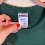 Jerzees  Women’s Green Quilt Star Crewneck Sweatshirt Medium Photo 3