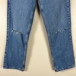 ASOS Medium Wash Straight Leg High Waisted Crop Boyfriend Jeans Photo 1