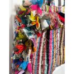 RARE Boho Colorful Woven Shoulder Bag Purse Multi Color Fringe Tote Handmade Rug Red Photo 1