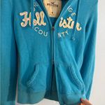 Hollister vintage  blue zip up hoodie “orange county” size M dual zipper Photo 1