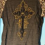 L&B  embellished leopard shirt Beautiful ! MEDIUM Photo 1