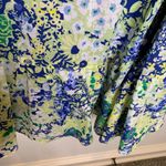 Talbots NWOT Sz 8 Floral Cotton Shirt Dress A Line Ruffled Blue Green Yellow Photo 9