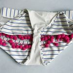 Tularosa  Nina White Striped Hot Pink Pom Pom Bikini Bottom Size Small Photo 7