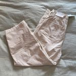 American Eagle cream and tan corduroy barrel leg pants with stretch waistband Photo 1