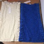 B30 Bundle Of 2 Lacey Ruched Dresses Stretchy Blue Ivory/Cream Size Medium Photo 8