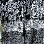 Bila Black White Boho Print Crochet Front Maxi Dress Photo 4
