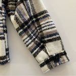 Avec Les Filles Brushed Plaid Bone & Black Oversized Button Up Coat Jacket M Photo 9