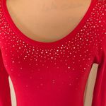 Valerie Bertinelli  Red Rhinestone Embellished Women's Top size small Photo 1