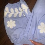 Strut & Bolt  floral embroidered mini poplin dress $130 S fall party preppy boho Photo 3