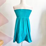 Xhilaration Blue Ruffle Tube Top Dress, Y2K‎ Boho Vacation Festival Soft Girl Small Coquette Photo 2