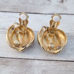 Vintage Clip On Earrings Extra Large Chunky Statement Gold Tone Photo 8