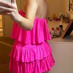 Neon Pink Strapless Ruffle Romper Dress Size XS Photo 5