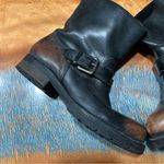 Diesel  black leather distressed pull on engineer boots size 38 Photo 4
