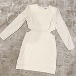 EXPRESS Cream Side Cut Out Mini Bodycon Dress Photo 0