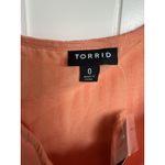 Torrid Womens Crop Top Size 0 L 12 Seersucker Button Front Papaya Punch NEW Photo 6