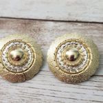 Vintage Clip On Earrings Gold & Silver Tone Circle Stamped W Germany Photo 0