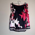 Elie Tahari  Black Pink Floral Silk Mini Skirt Womens 6 Classic Preppy Luxury Photo 8