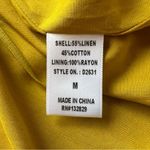 MIOU MUSE Mustard Yellow Linen Blend Crisscross Open Back Dress – Size M Size M Photo 12