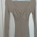 Long sleeve tan sweater dress Photo 0