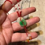 Jade Adjustable Silk Necklace Red Photo 0
