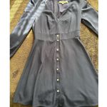 Hutch Willow Dress Navy Blue V- Neck Long SleeveButton Front Fit Flare Mini Sz S Photo 5