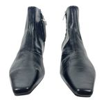 Mango  MNG Square Toe Kitten Heel Leather Boots Black Size 42/ US 10 Photo 4