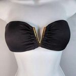 Victoria's Secret Strapless Bandeau Bikini Top With Gold V-Detail S Black Photo 0