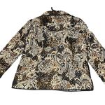 Requirements Quilted Jacket Womens Large Brown Tan Paisley Lightweight Boho Chic Photo 2