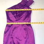 Jessica McClintock  Womens Purple Shimmery Ruffle One Shoulder Mini Dress 8 Photo 11