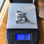 Natural Blue Sapphire Sterling Silver Dragonfly Ring Size 5 Photo 6