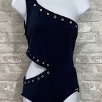 Michael Kors  Navy One-Piece Cutout with Gold Grommets Accents Photo 0