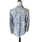 Ibkul Womens Long Sleeve Athletic Golf Shirt Top Sun Protection Blue Size Large Photo 1