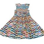 Maeve Anthropologie Sennebec Rainbow Colorful A-Line Dress Stretch Size Medium Photo 5