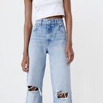 ZARA Ripped Wide Leg Jeans Photo 0