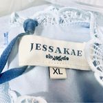 Jessakae Light Blue Floral Lace Tulle Puff Sleeve Sequin Dress. Size XL Photo 8