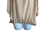 A Byer  Top Women L Champagne Crew Neck Cold Shoulder Short Sleeve Pullover Photo 6