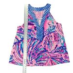 Lilly Pulitzer Achelle Top Colony Coral Shell Out Blue Pink Sleeveless Small Photo 3